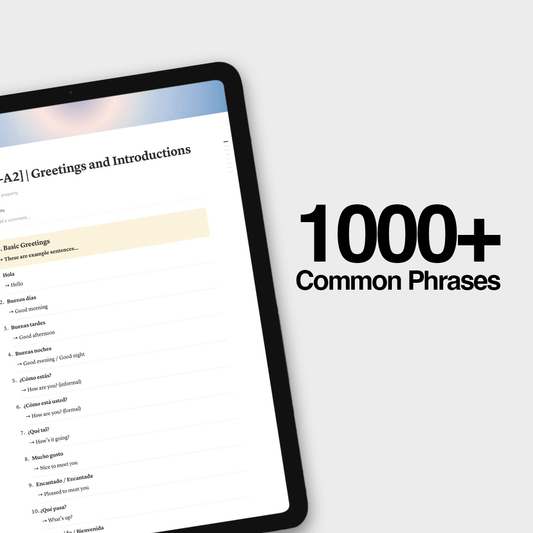 1000+ Spanish Common Phrases | Digital Workbook
